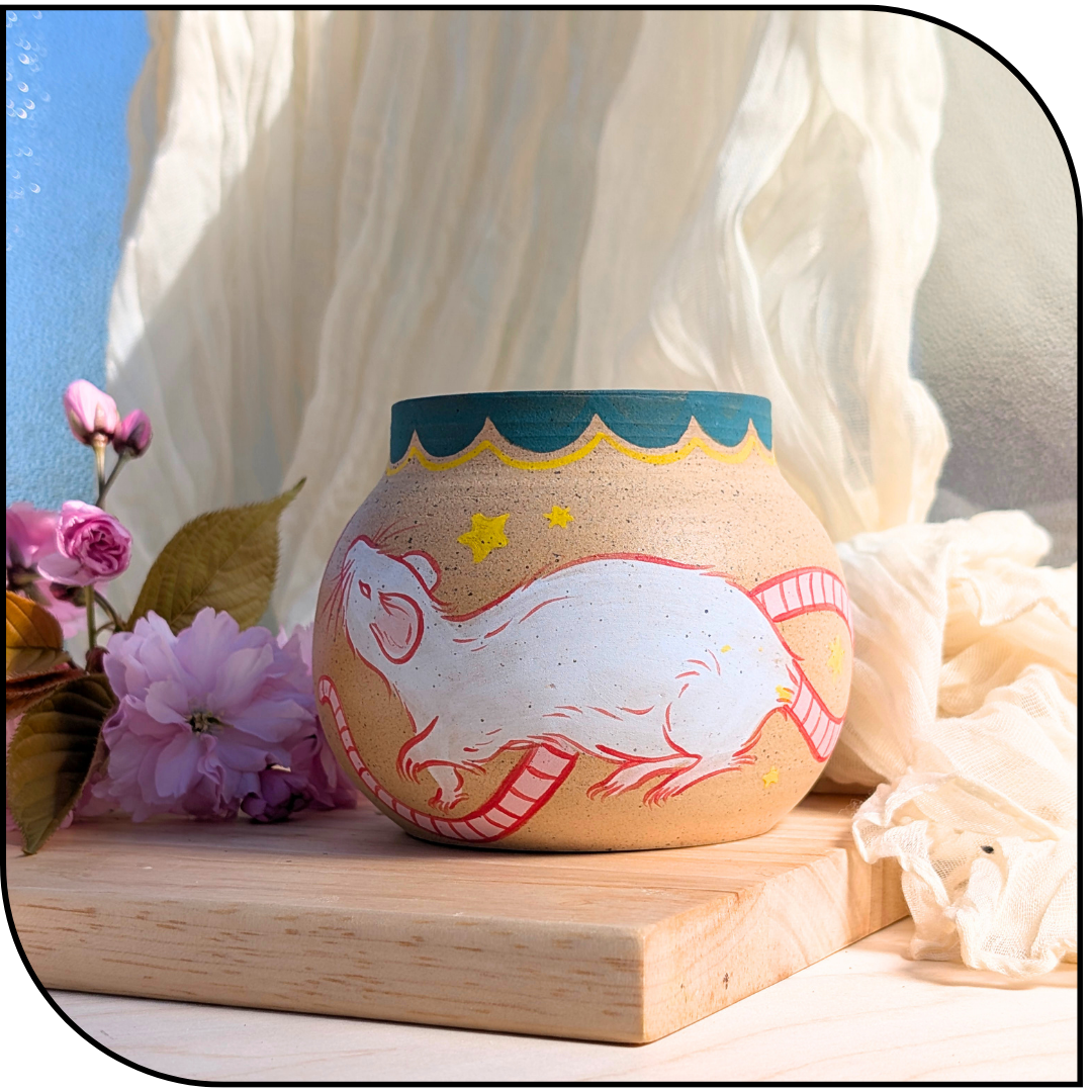 Ceramic Rat Vase