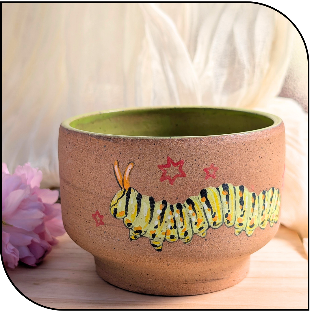 Ceramic Caterpillar Tiered Treat Bowl