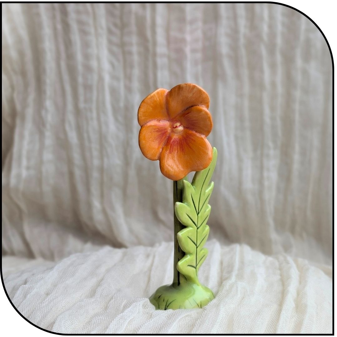 Ceramic Mini Pansy Figurine