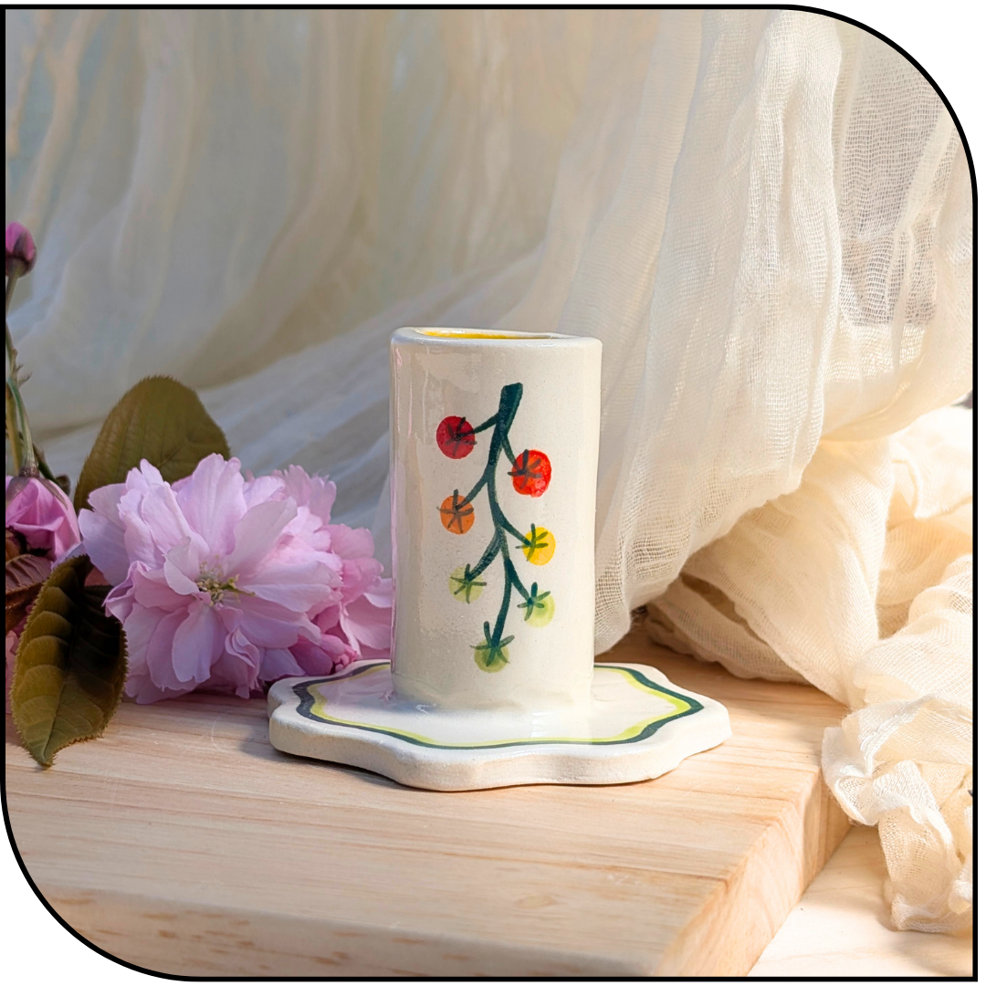 Ceramic Tomato candle stick holder
