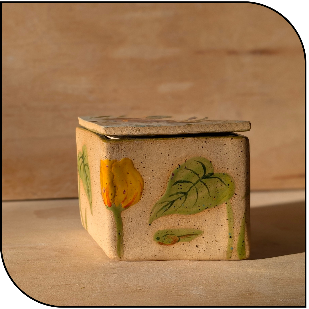 Duck Pond Ceramic Trinket Container