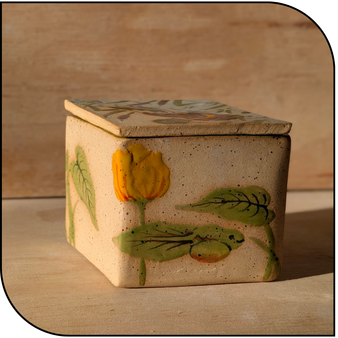 Duck Pond Ceramic Trinket Container