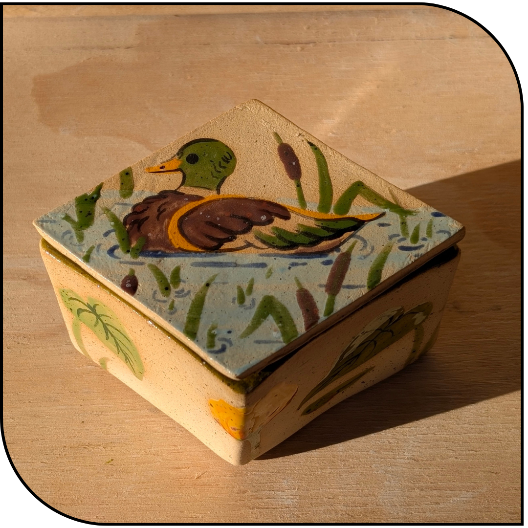 Duck Pond Ceramic Trinket Container