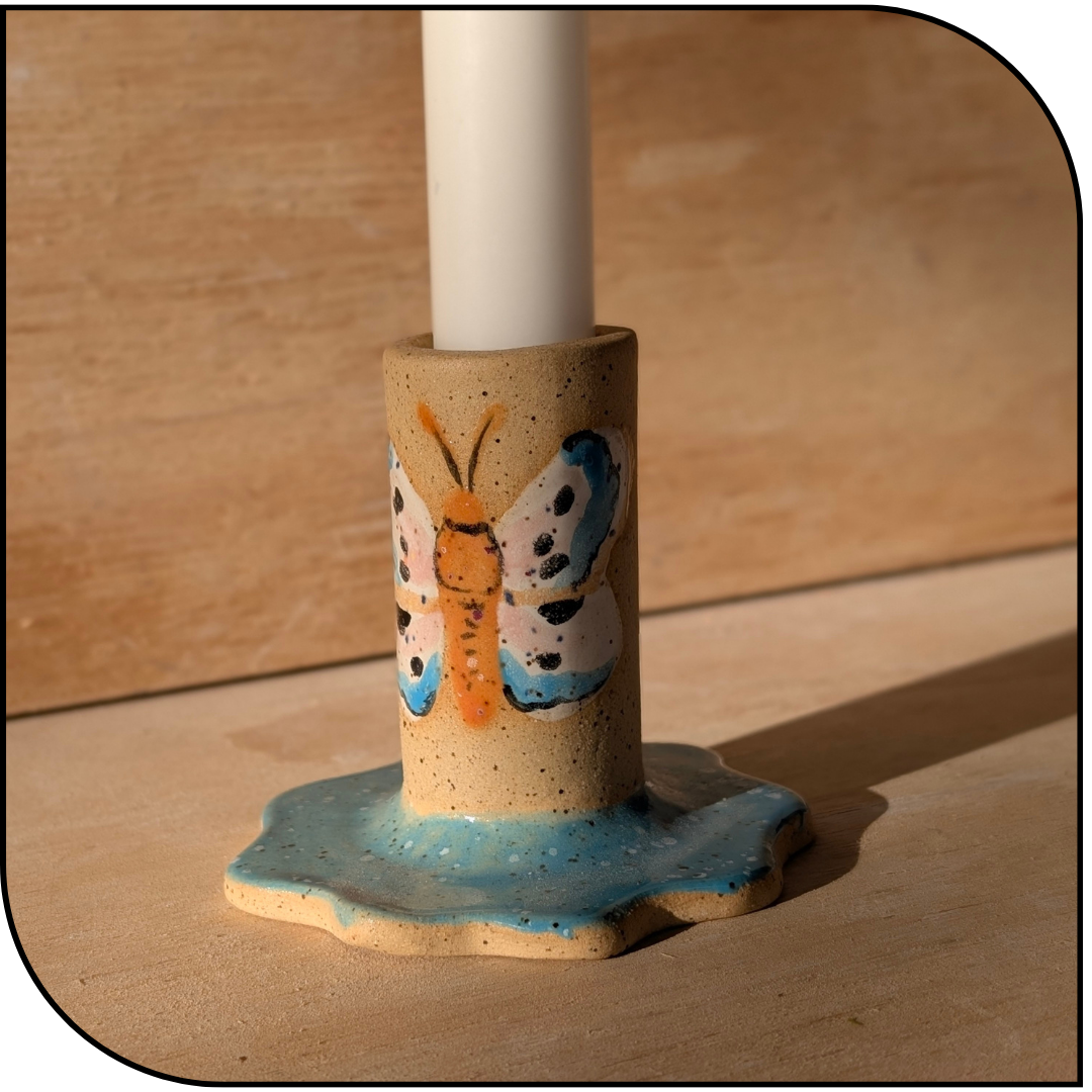 Moth Short Candle Stick Holder