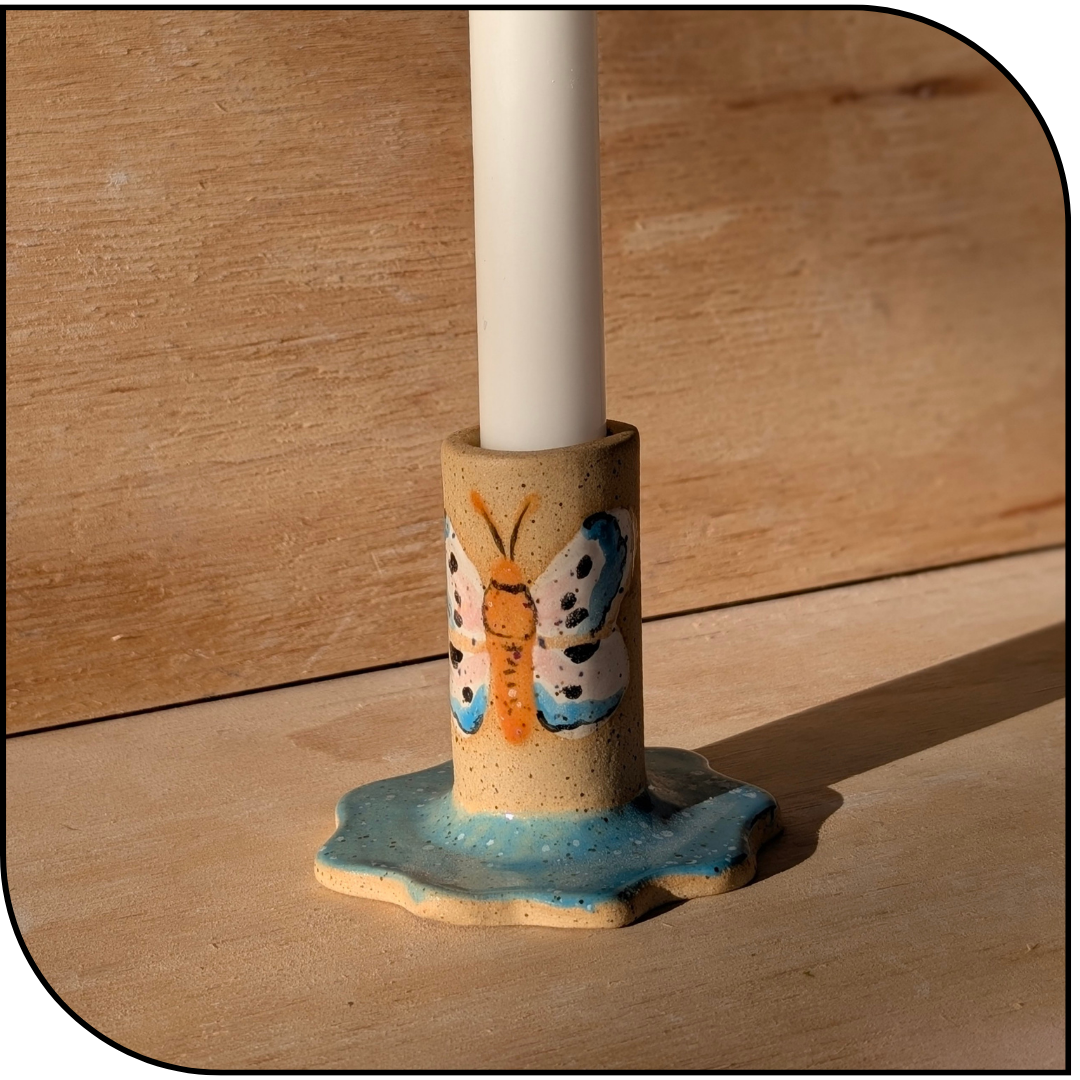 Moth Short Candle Stick Holder