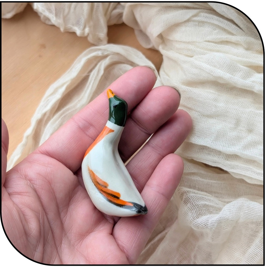 Ceramic Mini Duck Figurine