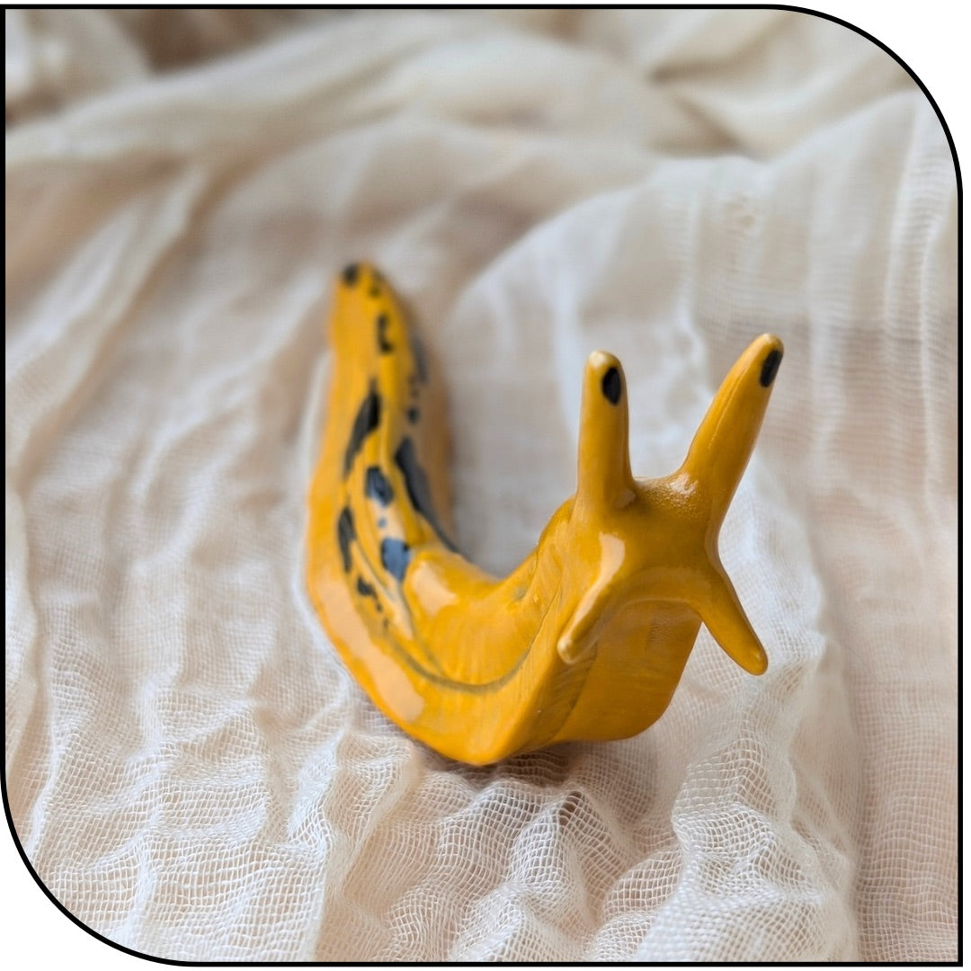 Ceramic Mini Banana Slug Figurine