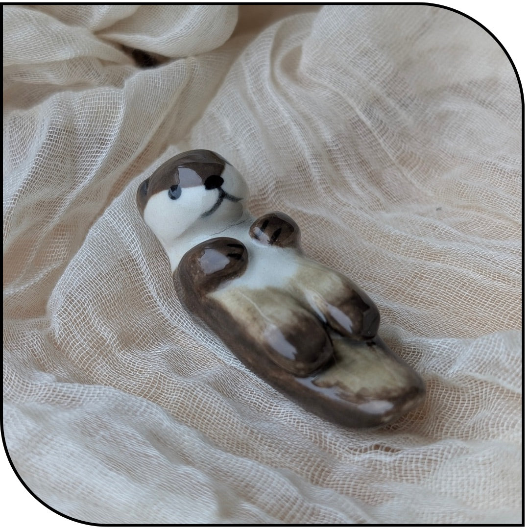 Ceramic Mini Otter Figurine