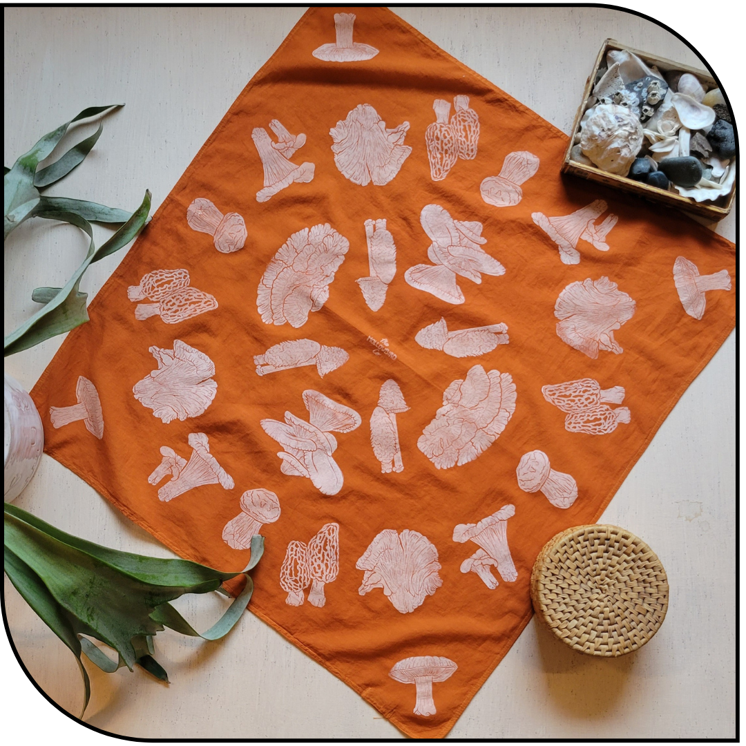 Mushie Hand Printed Organic Cotton Bandana