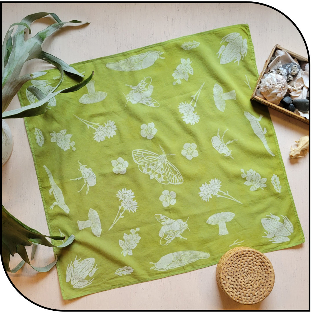Forest Hand Printed Organic Cotton Bandana