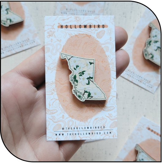 British Columbia Floral Wood Pin