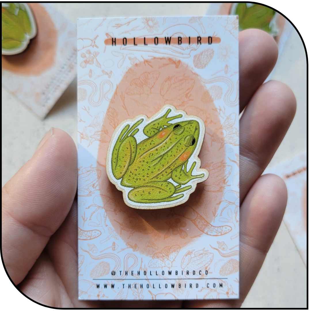Froggo Wood Lapel Pin