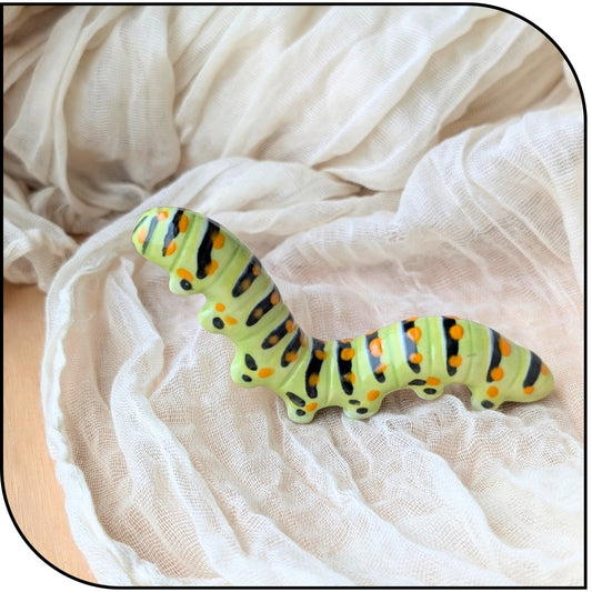 Ceramic Mini Swallowtail Caterpillar Figurine