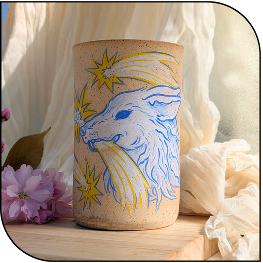 Ceramic Star Catcher Wolf Vase