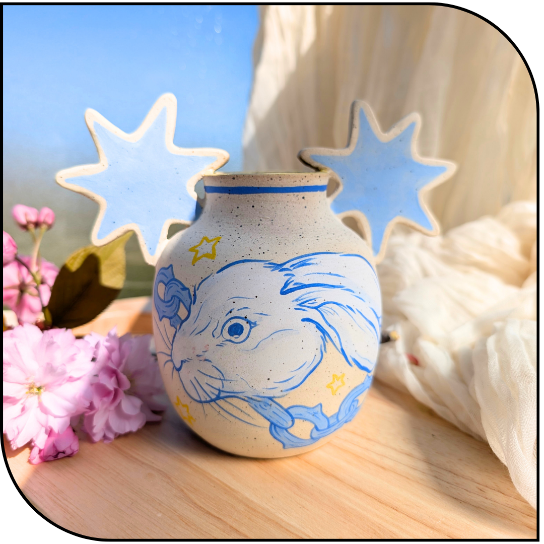 Ceramic Rabbit Star Vase -SECONDS