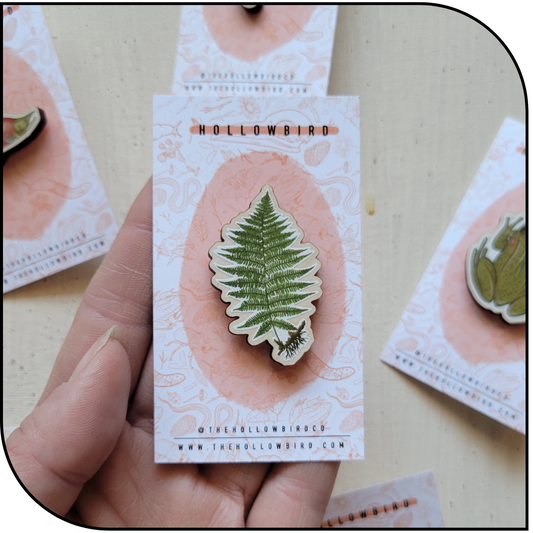 Lady Fern Wood Pin