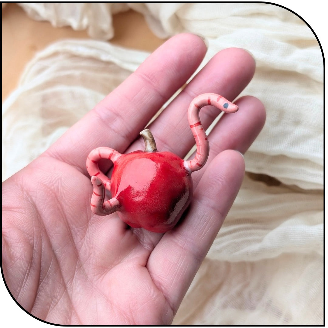 Ceramic Mini Worm Snack Figurine