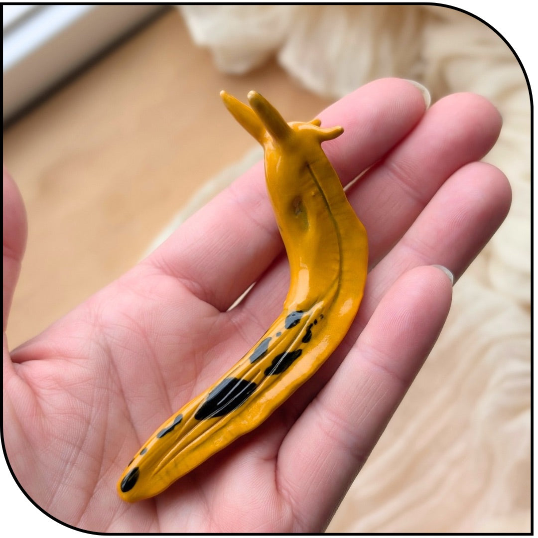 Ceramic Mini Banana Slug Figurine