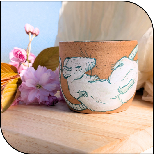 Ceramic Rat and Cloves Cup