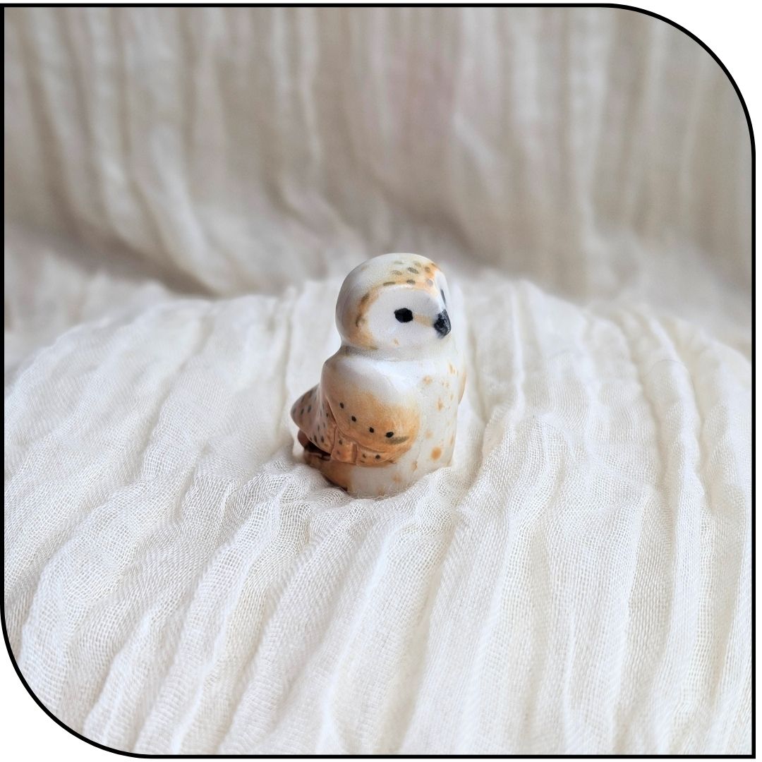 Ceramic Mini Barn Owl Figurine