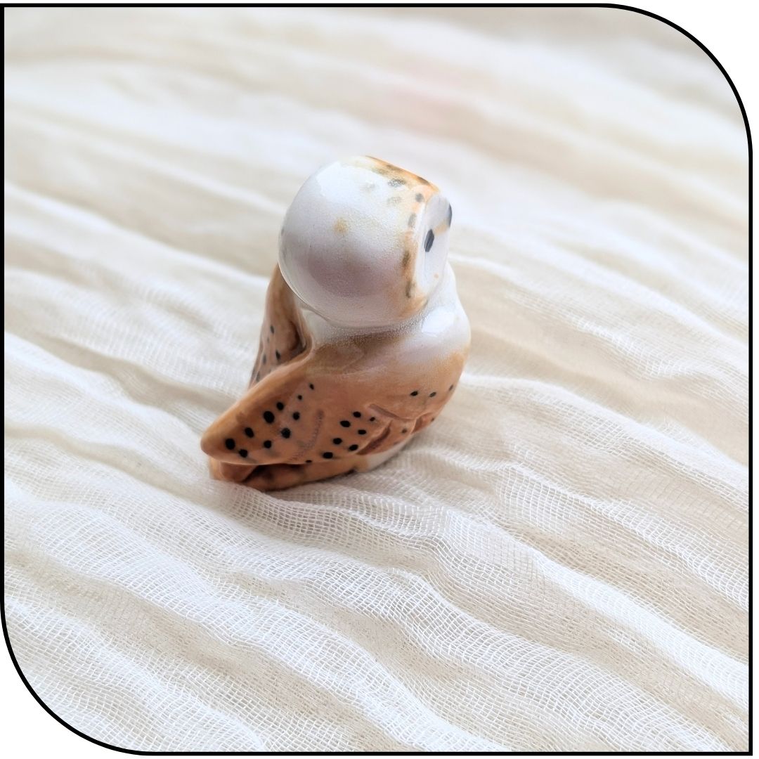 Ceramic Mini Barn Owl Figurine