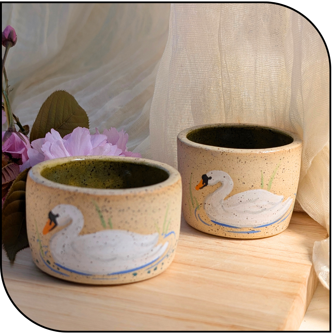 Ceramic Mini Swan Pots
