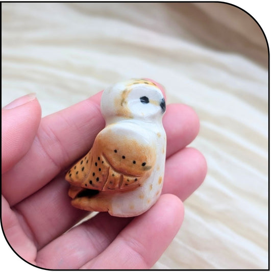 Ceramic Mini Barn Owl Figurine