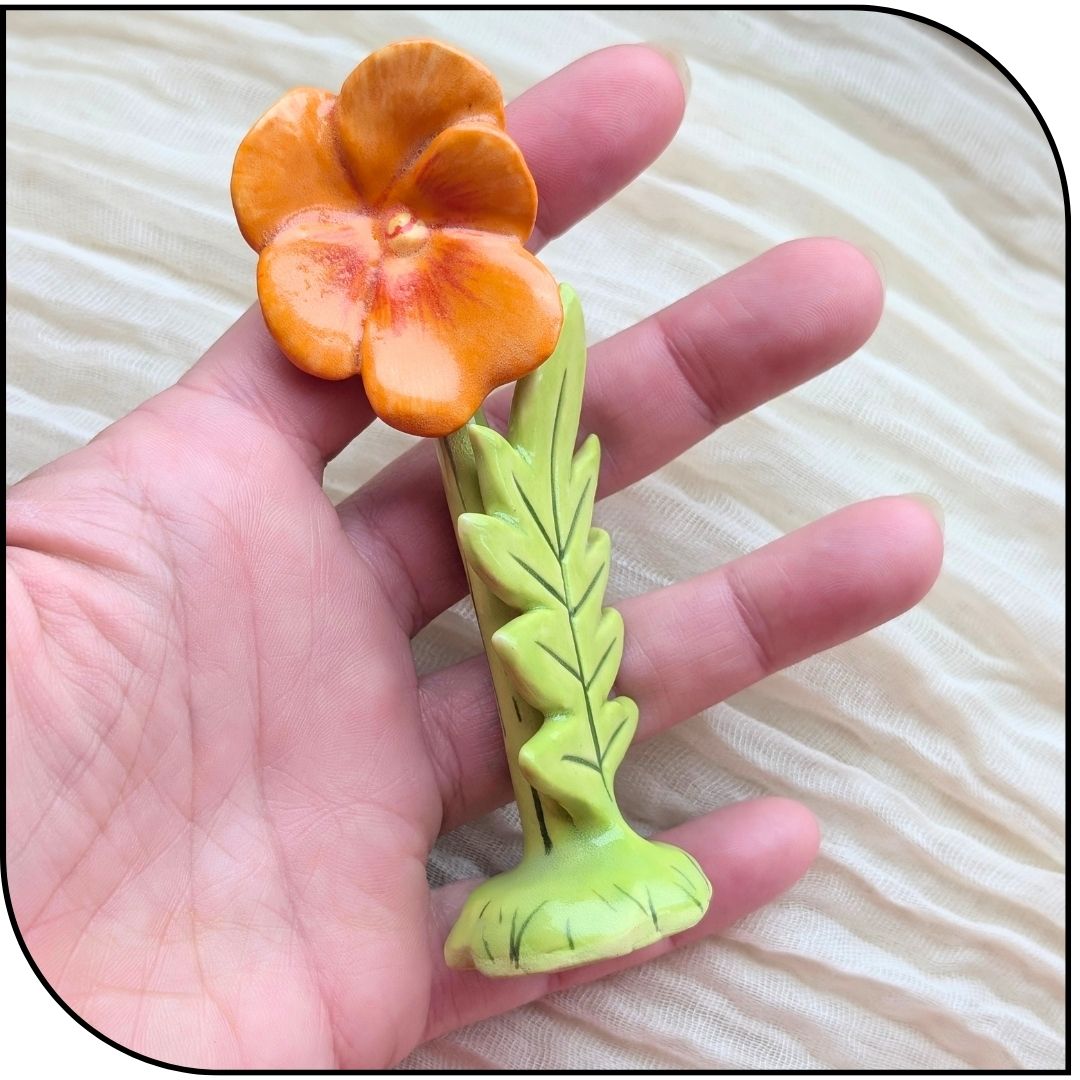 Ceramic Mini Pansy Figurine