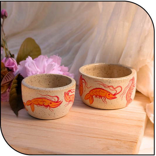 Ceramic Mini Shrimp Pots