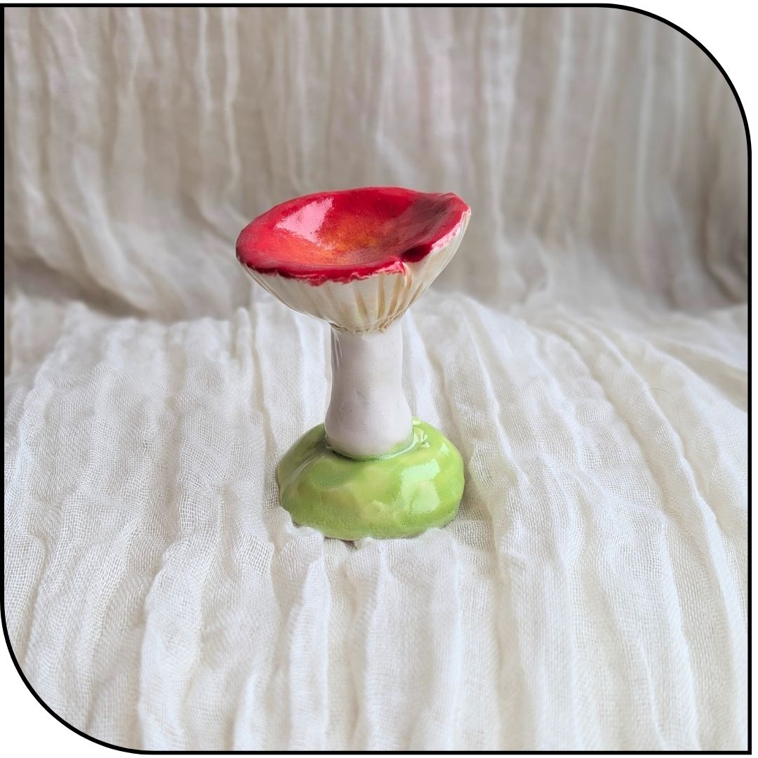 Ceramic Mini Mushroom Figurine
