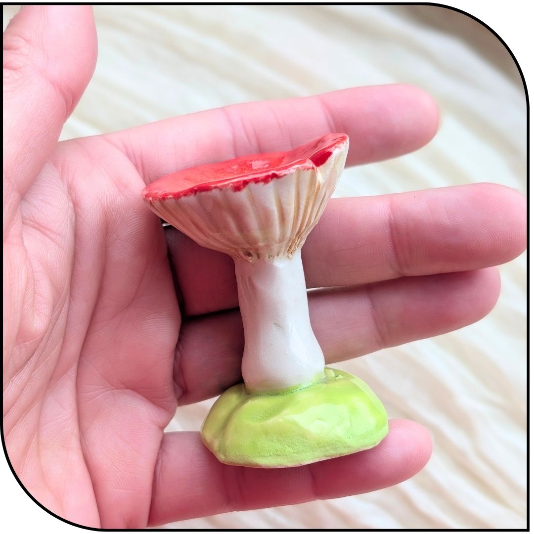 Ceramic Mini Mushroom Figurine