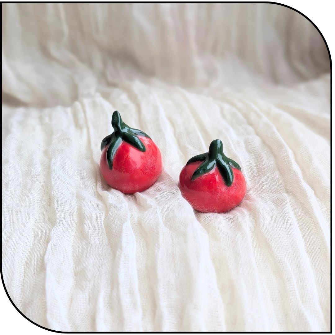 Ceramic Mini Tomato Figurine
