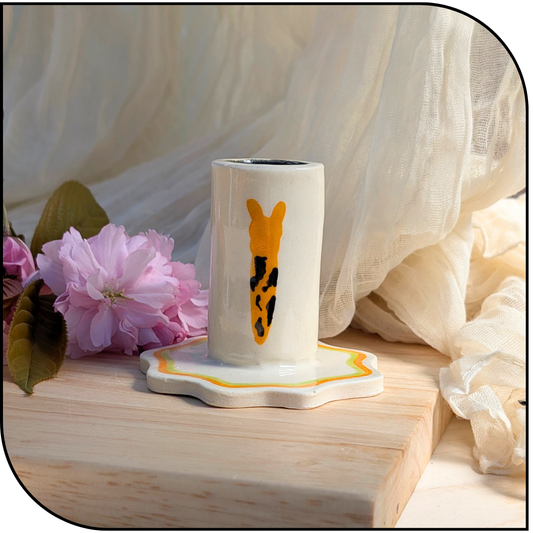 Ceramic Banana slug candle stick holder