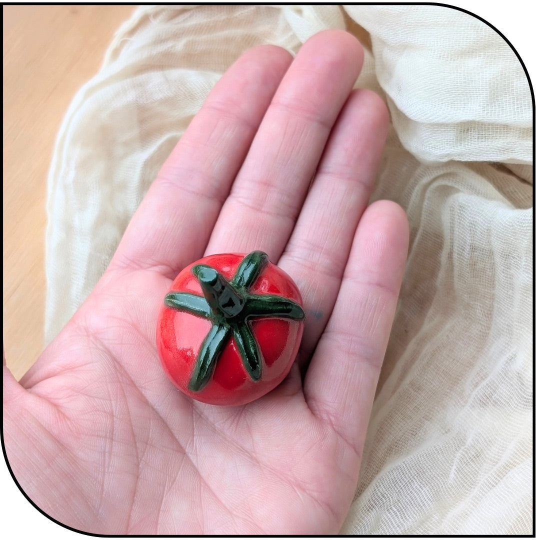 Ceramic Mini Tomato Figurine