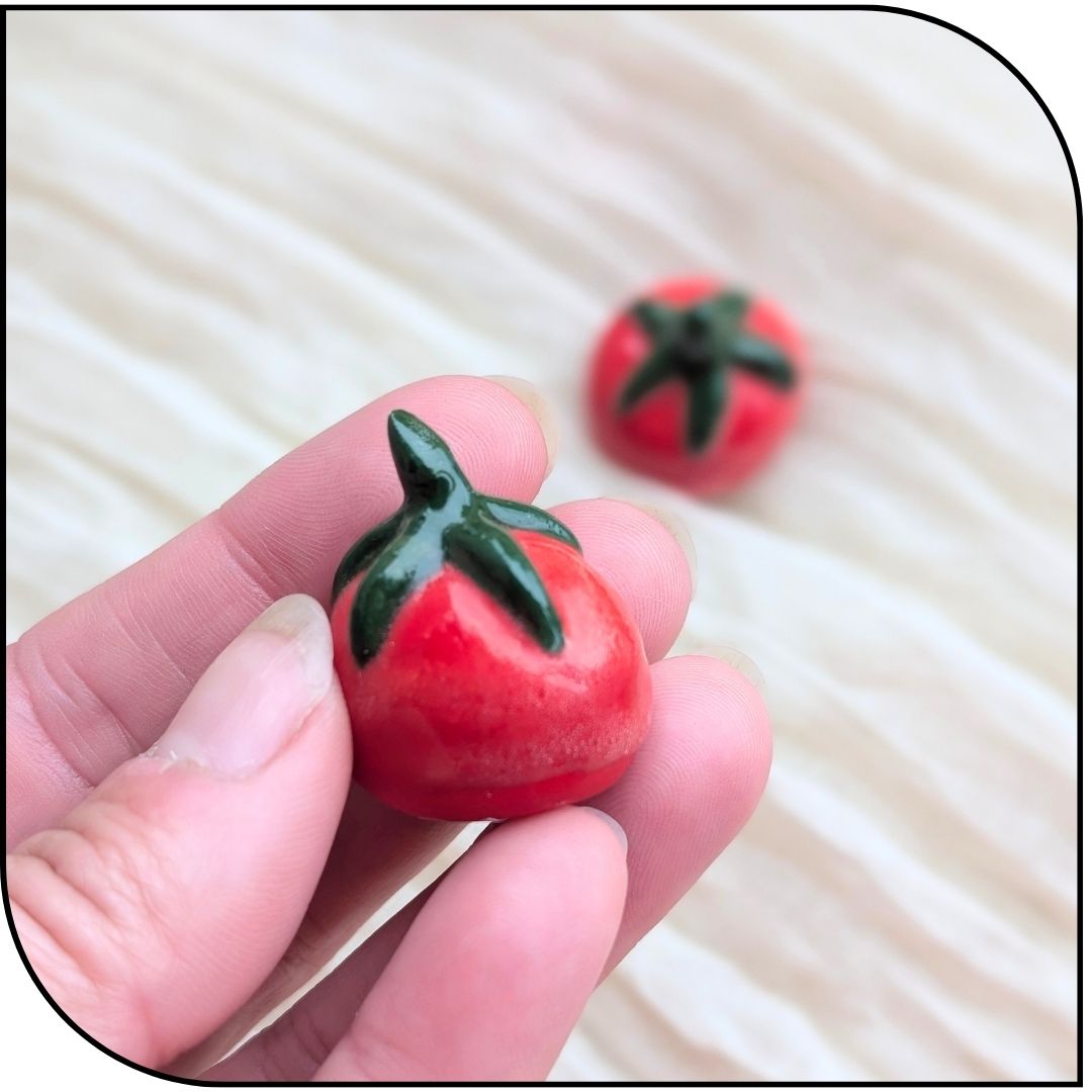 Ceramic Mini Tomato Figurine