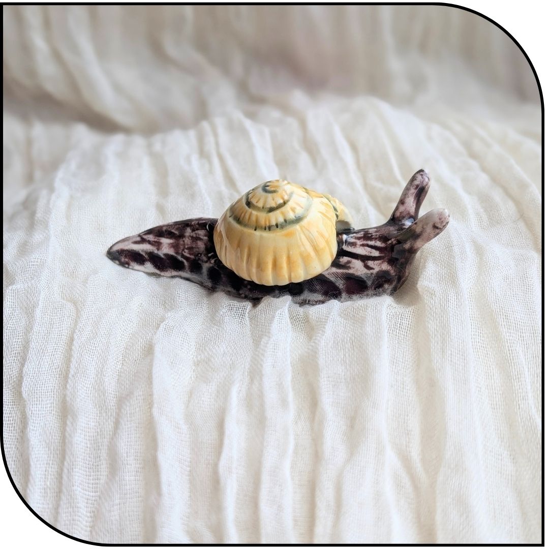 Ceramic Mini Snail Figurine