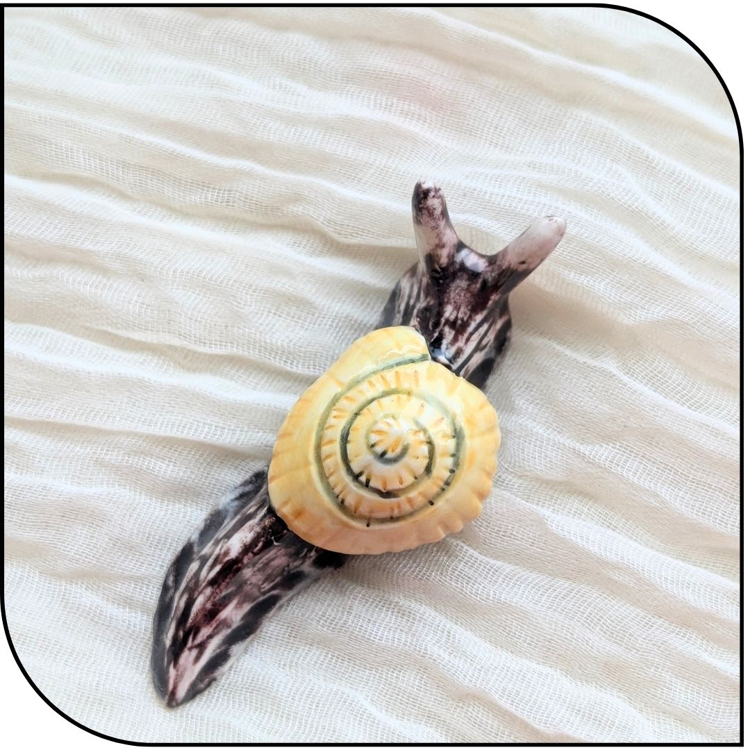 Ceramic Mini Snail Figurine