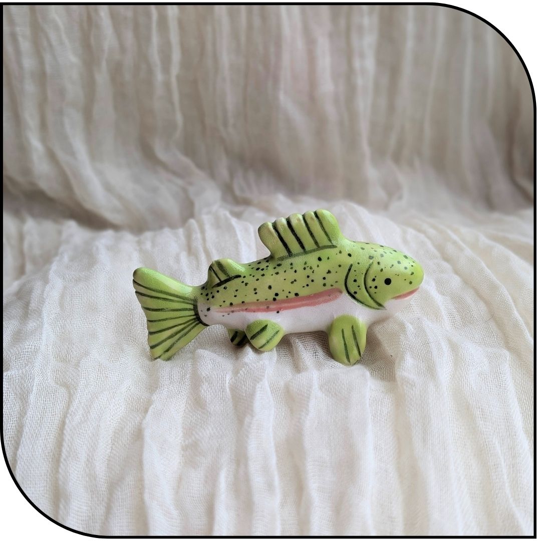 Ceramic Mini Trout Figurine