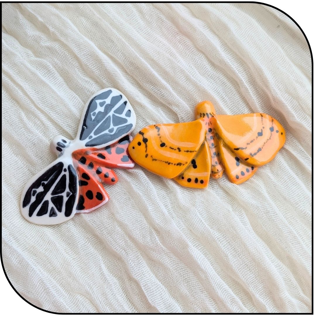 Ceramic Mini Isabella Tiger Moth Figurine