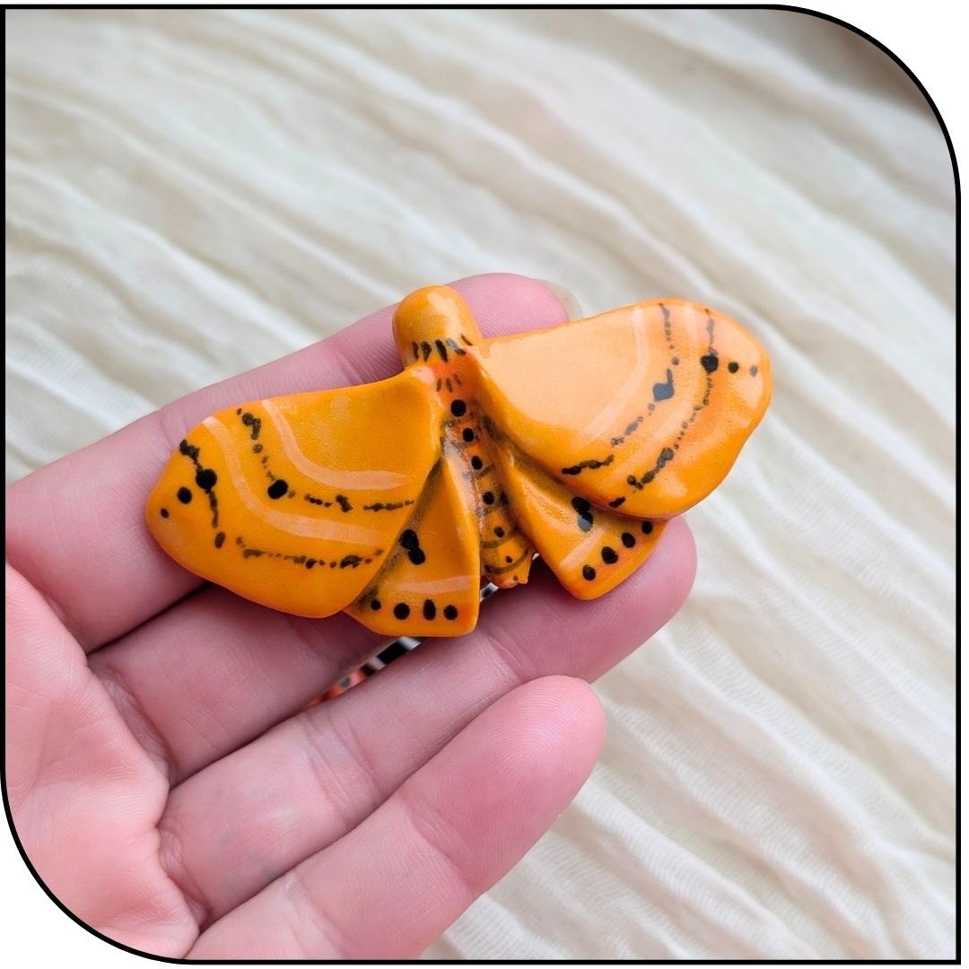Ceramic Mini Isabella Tiger Moth Figurine