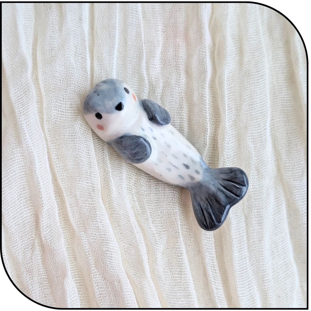 Ceramic Mini Seal Figurine