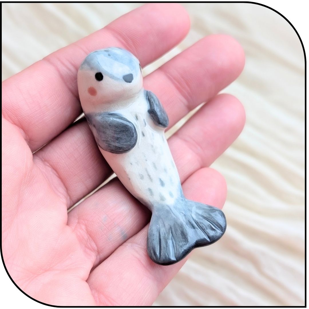 Ceramic Mini Seal Figurine