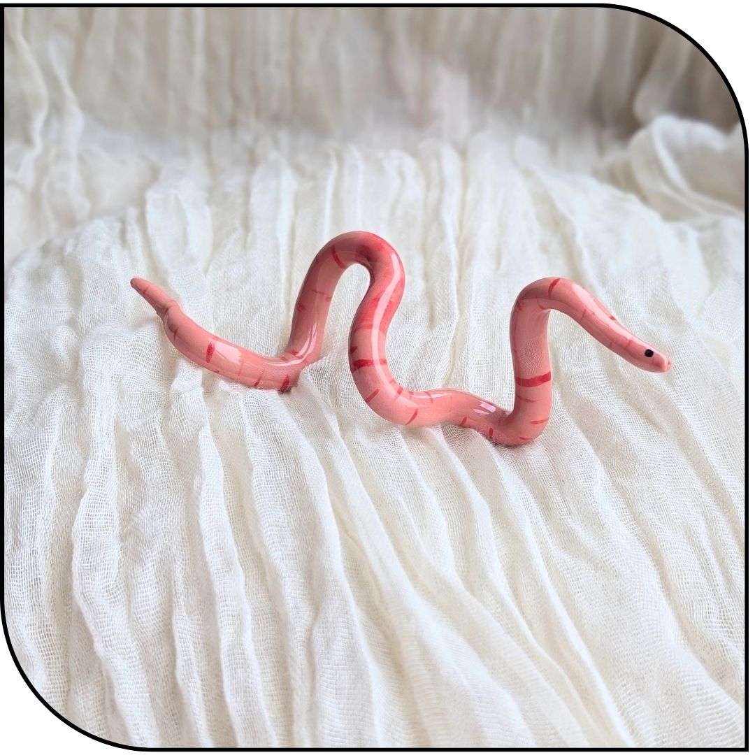Ceramic Mini Worm Figurine