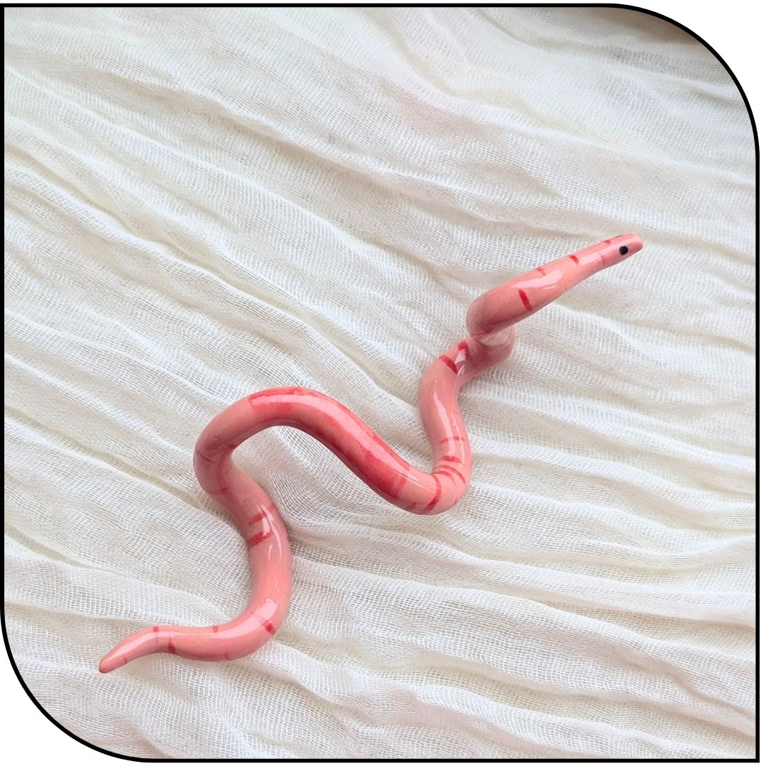 Ceramic Mini Worm Figurine