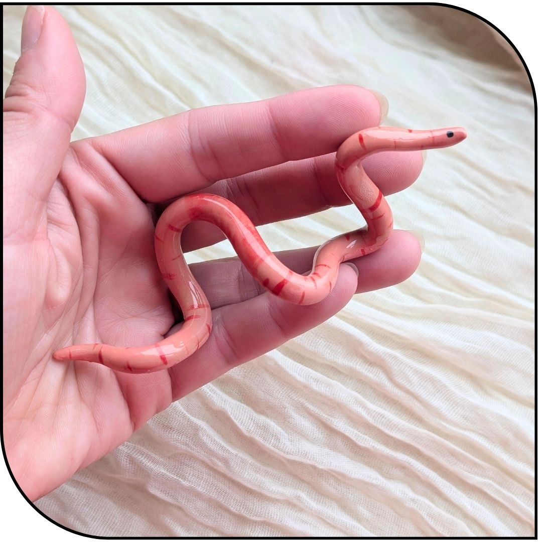 Ceramic Mini Worm Figurine