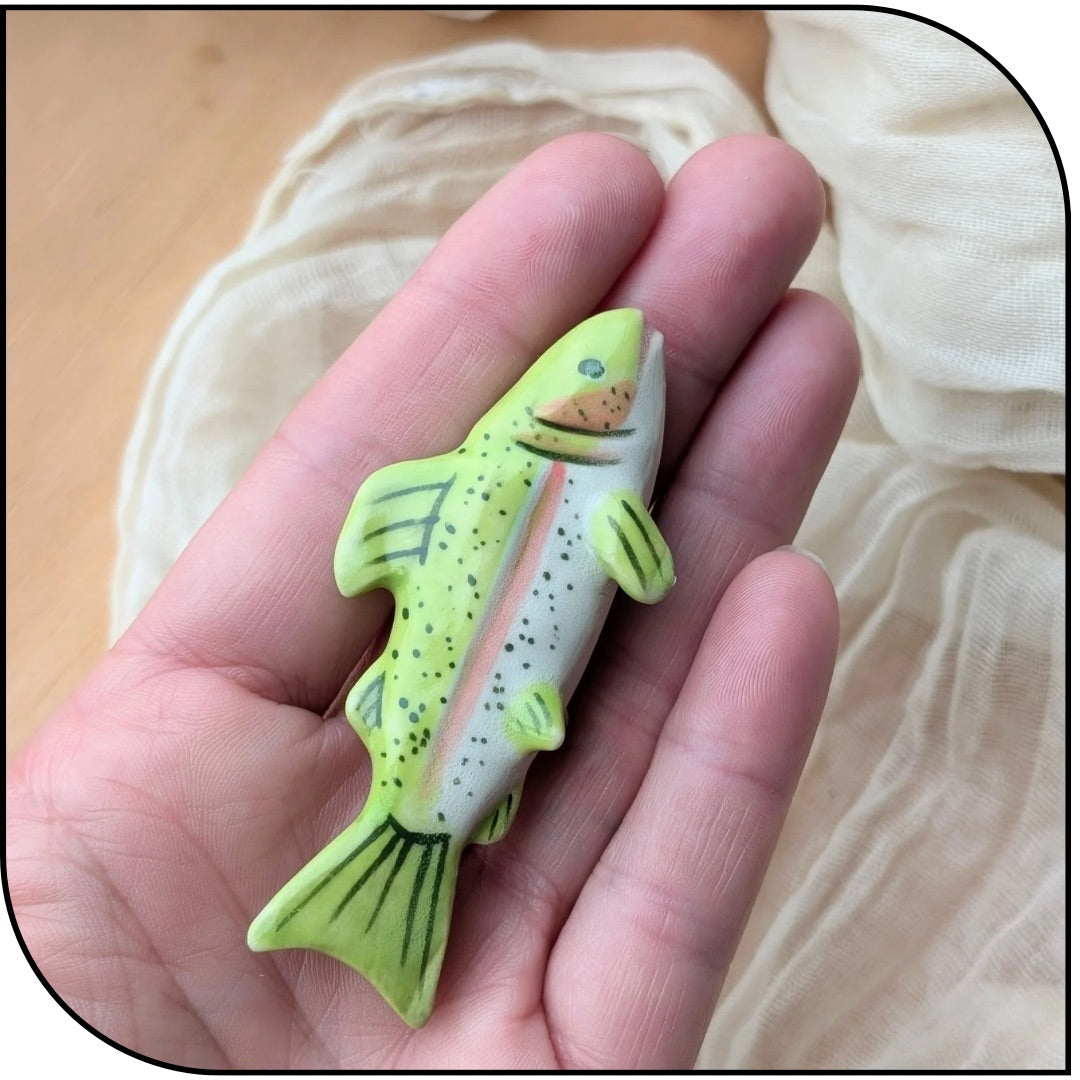 Ceramic Mini Trout Figurine