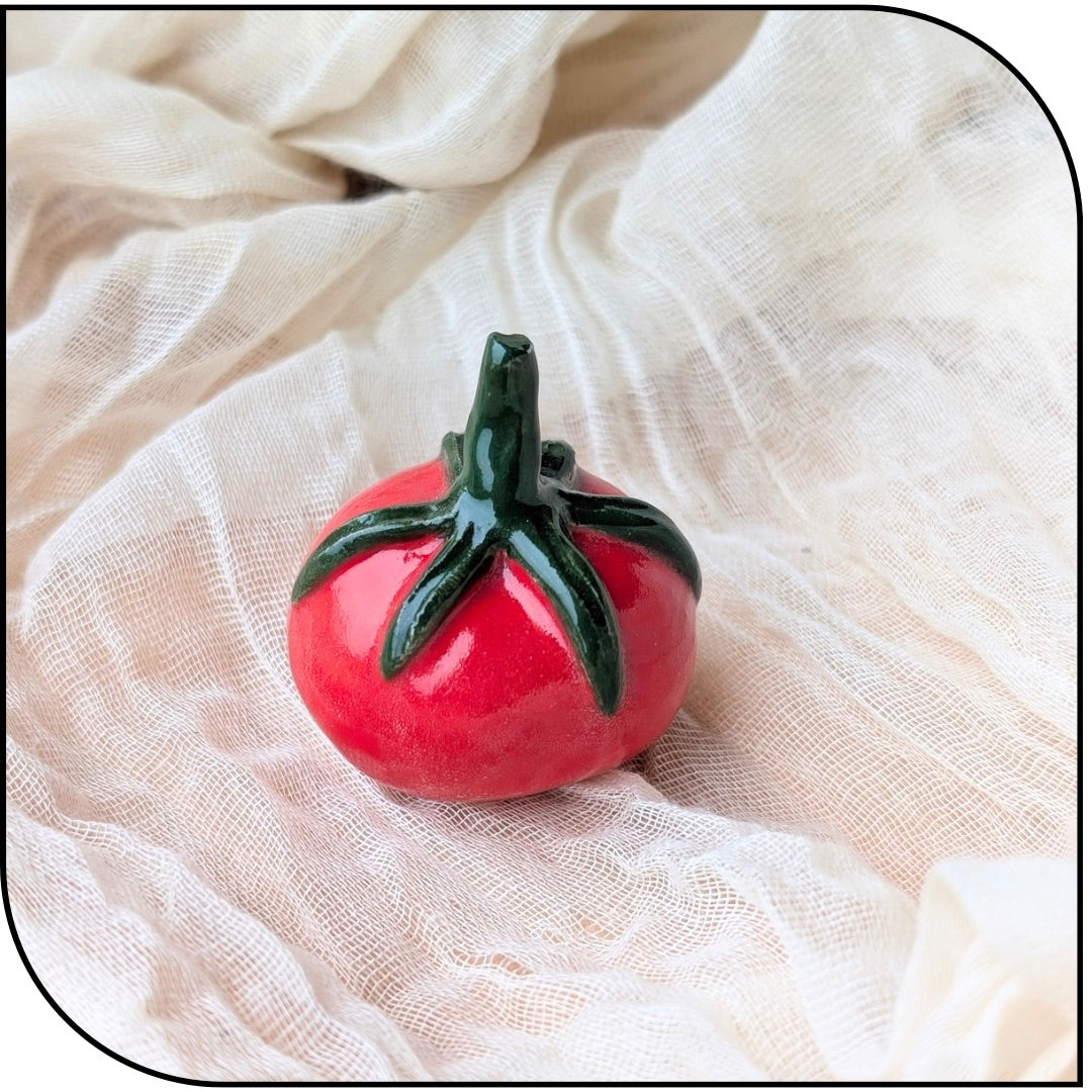 Ceramic Mini Tomato Figurine