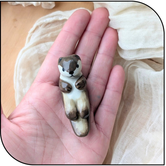 Ceramic Mini Otter Figurine