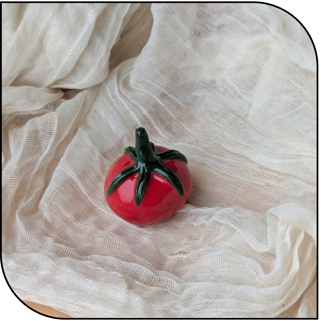 Ceramic Mini Tomato Figurine