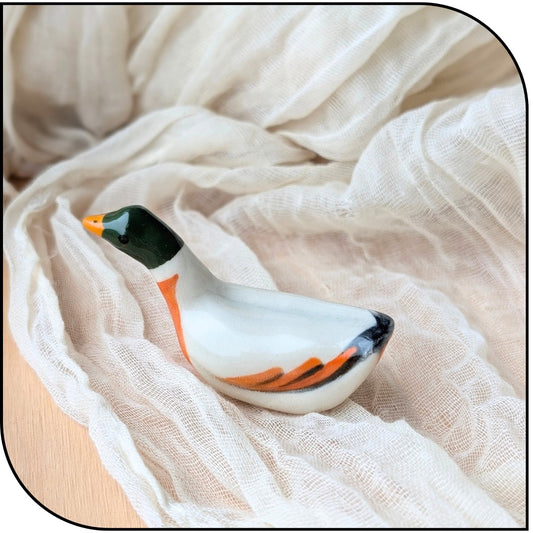 Ceramic Mini Duck Figurine